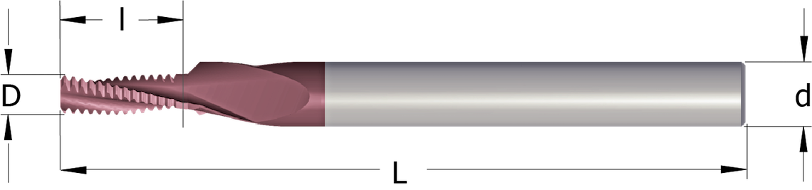 Drawing of a Solid Carbide Thread Mill