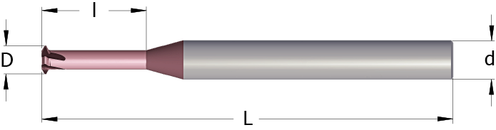 Drawing of a Solid Carbide Thread Mill with One Tooth